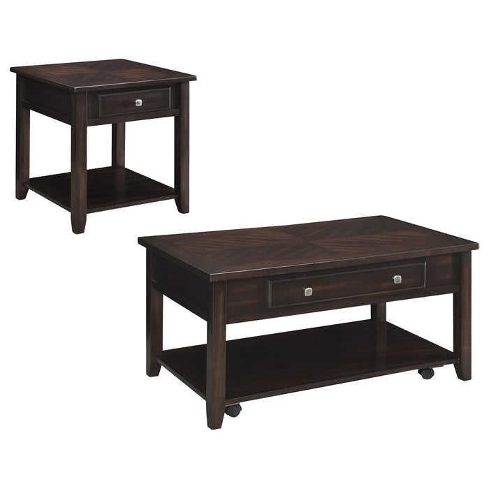 Bradford  Lift Top Coffee and End Table Set Walnut