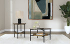 Delfin  Round Coffee and End Table Set Brown