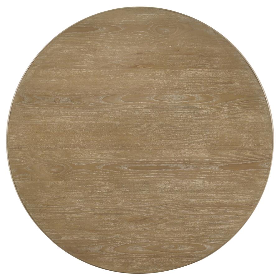 Halstead 36-inch Round Wood Coffee Table Distressed Light Brown