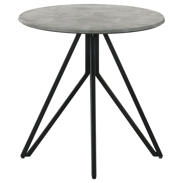 Hadi  Round SmartTop Coffee and End Table Set Cement