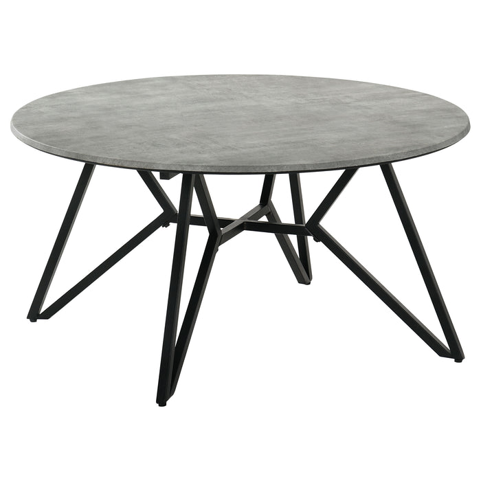 Hadi  Round SmartTop Coffee and End Table Set Cement