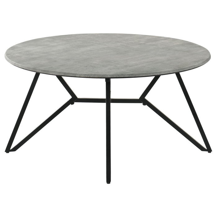Hadi  Round SmartTop Coffee and End Table Set Cement