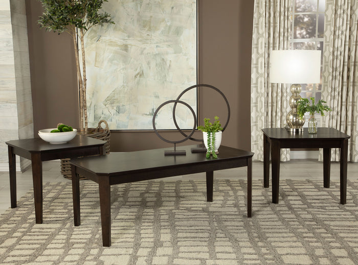 Amaro  Coffee and End Table Set Dark Brown