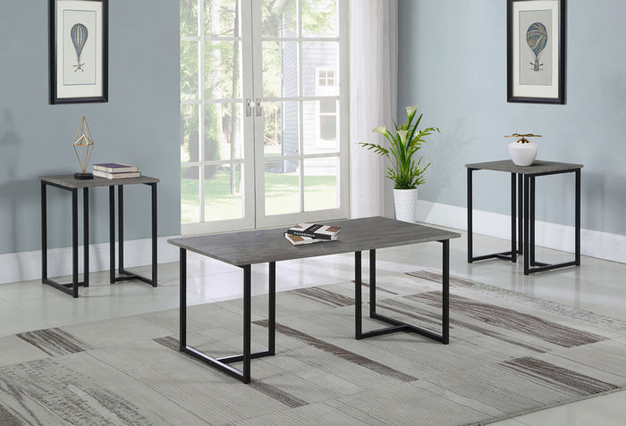 Nyla  Engineered Wood Coffee Table Set Weathered Grey