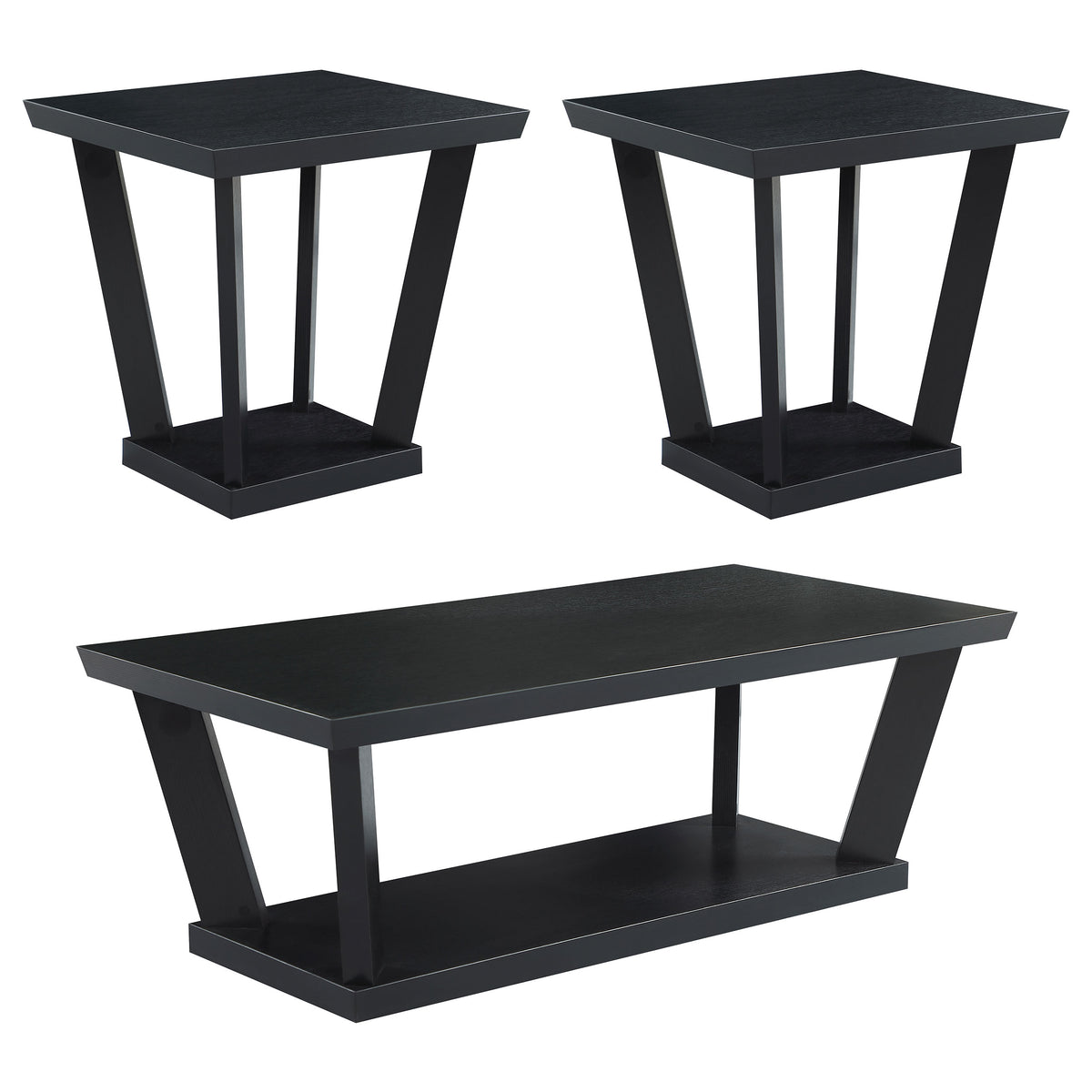 Aminta  Coffee and End Table Set Black