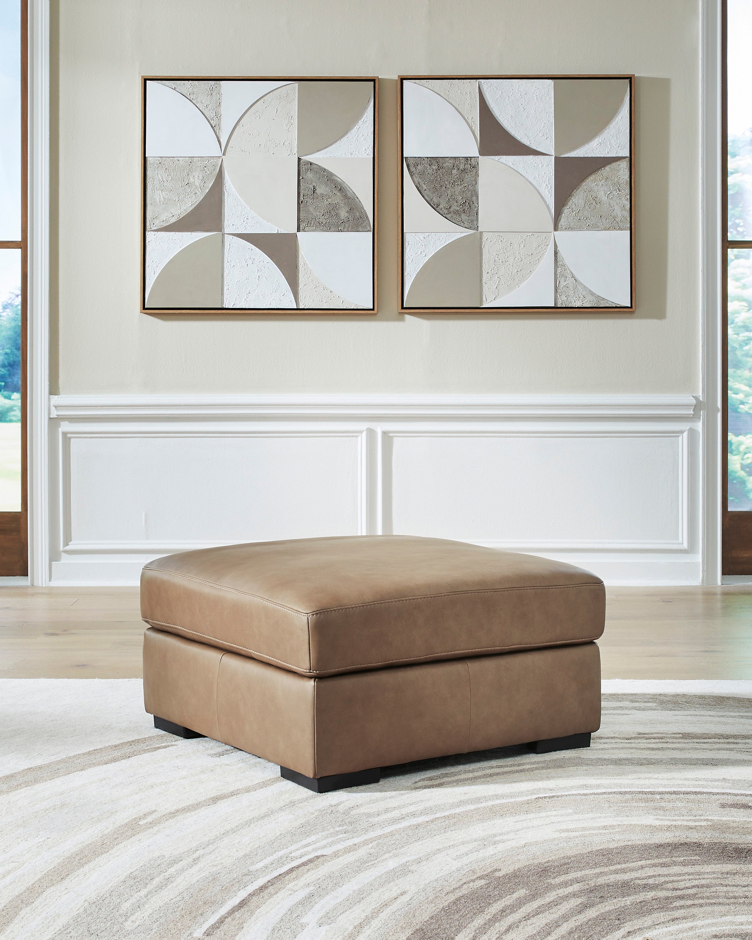 Maxwell Leather Accent Ottoman