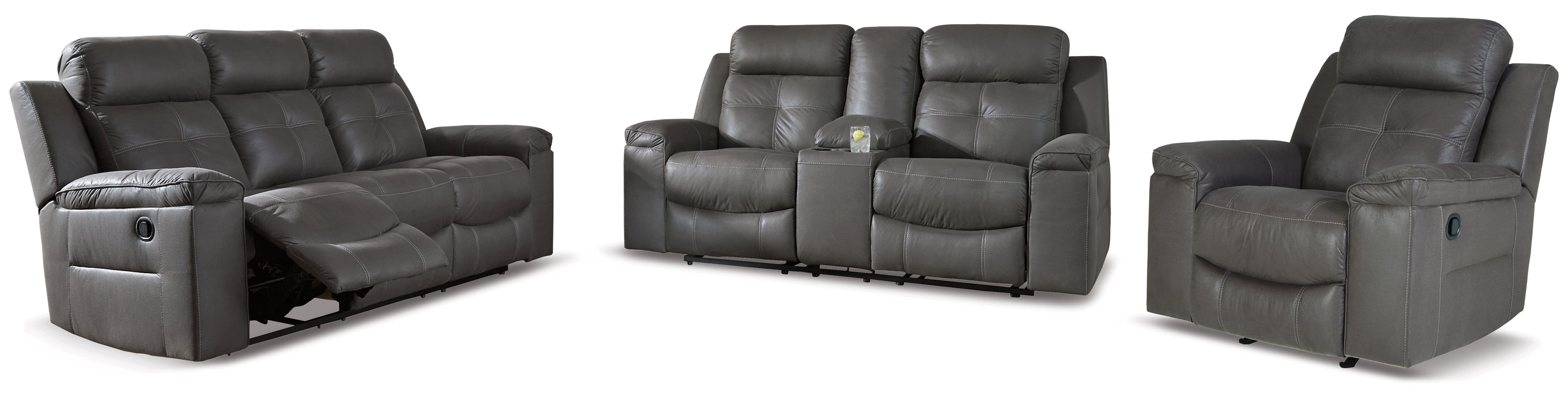 Jesolo Sofa and Loveseat (Brown and Grey)