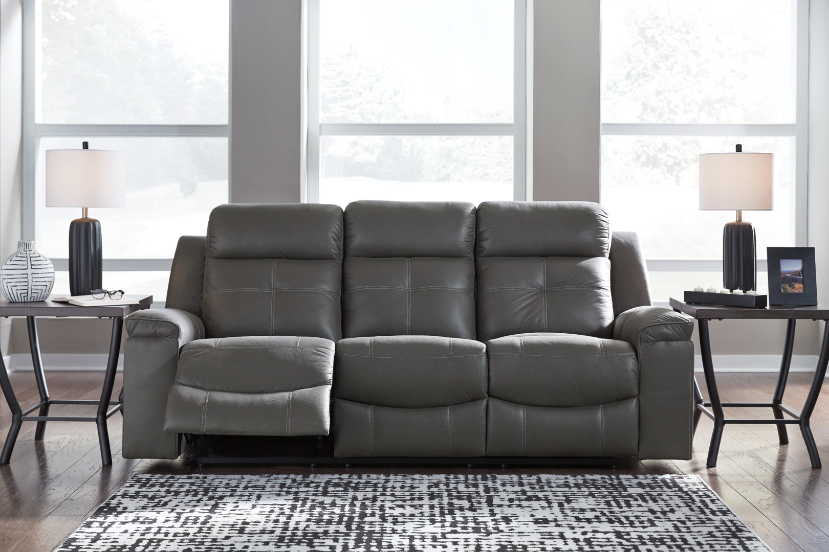 Jesolo Sofa and Loveseat (Brown and Grey)