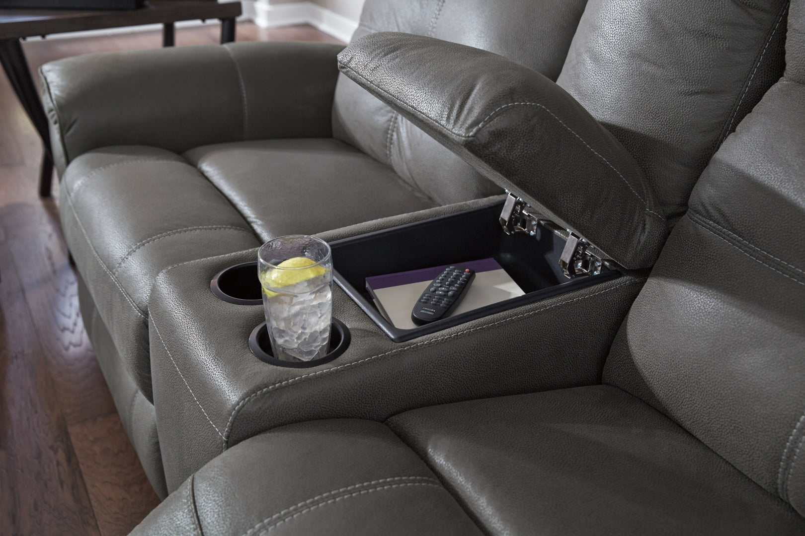 Jesolo Sofa and Loveseat (Brown and Grey)