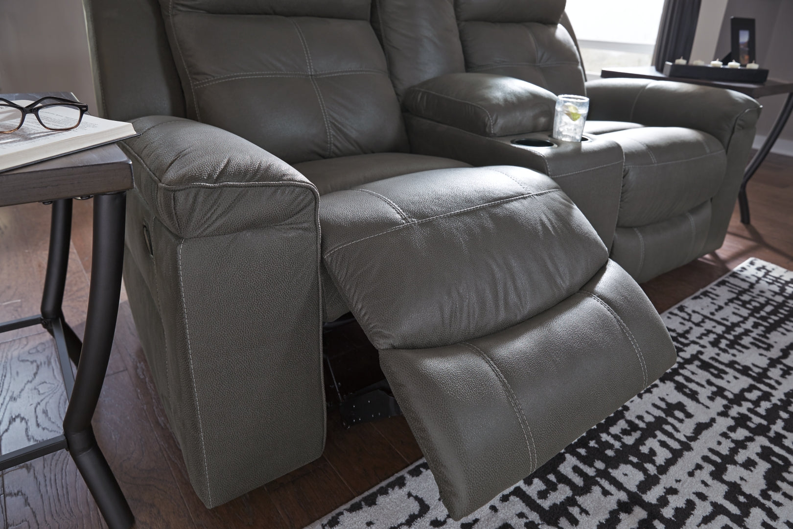 Jesolo Sofa and Loveseat (Brown and Grey)