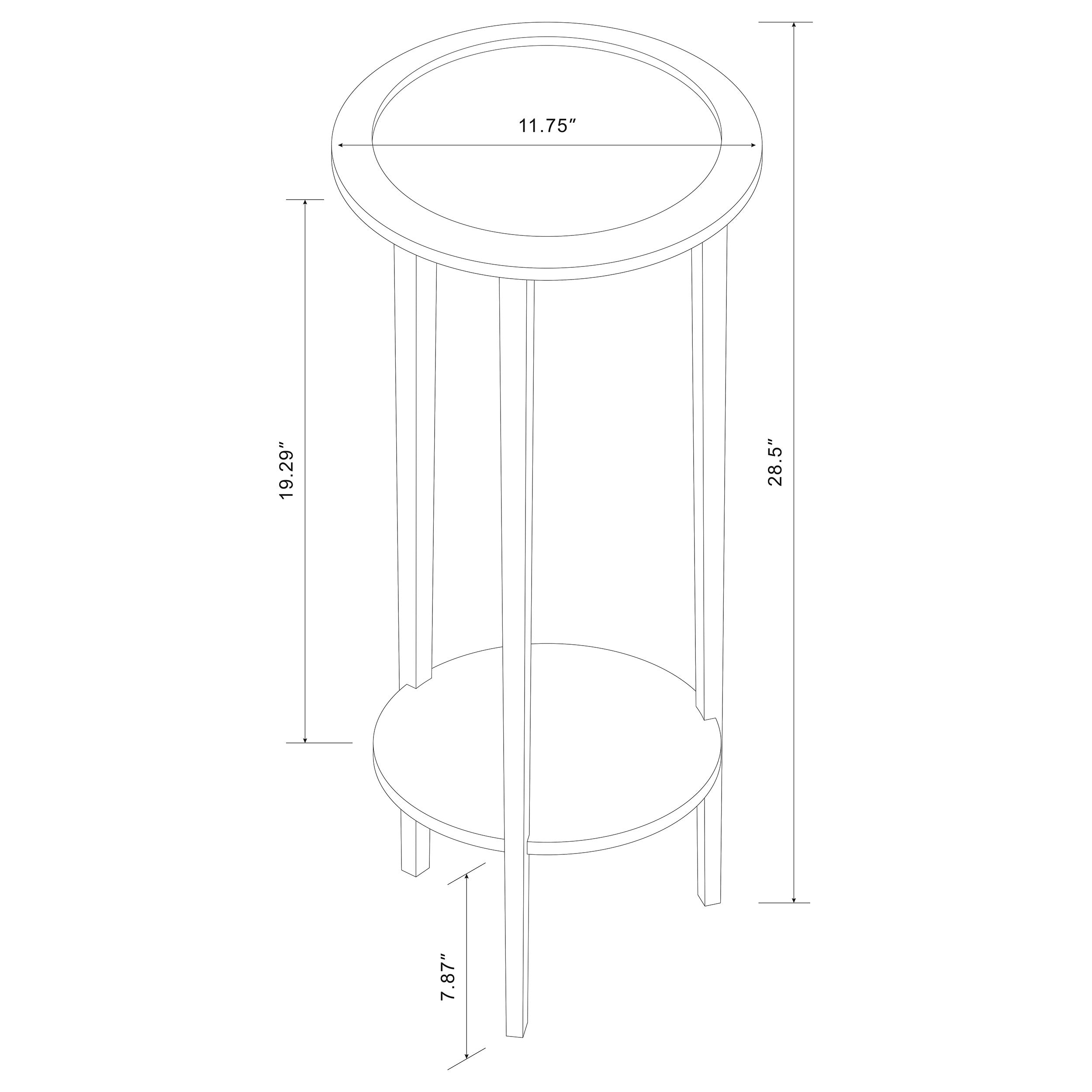 Kirk 1-shelf Round Wood Plant Stand Side Table Espresso