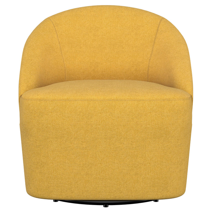 Leon Upholstered Barrel Accent Swivel Chair Hunter Green