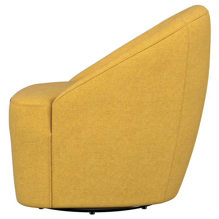 Leon Upholstered Barrel Accent Swivel Chair Hunter Green