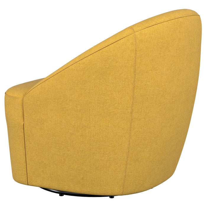 Leon Upholstered Barrel Accent Swivel Chair Hunter Green