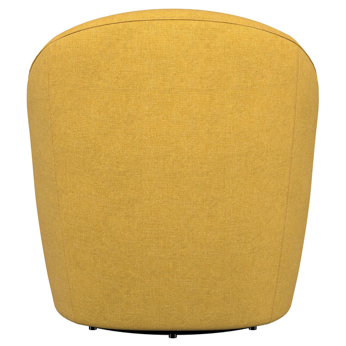 Leon Upholstered Barrel Accent Swivel Chair Hunter Green