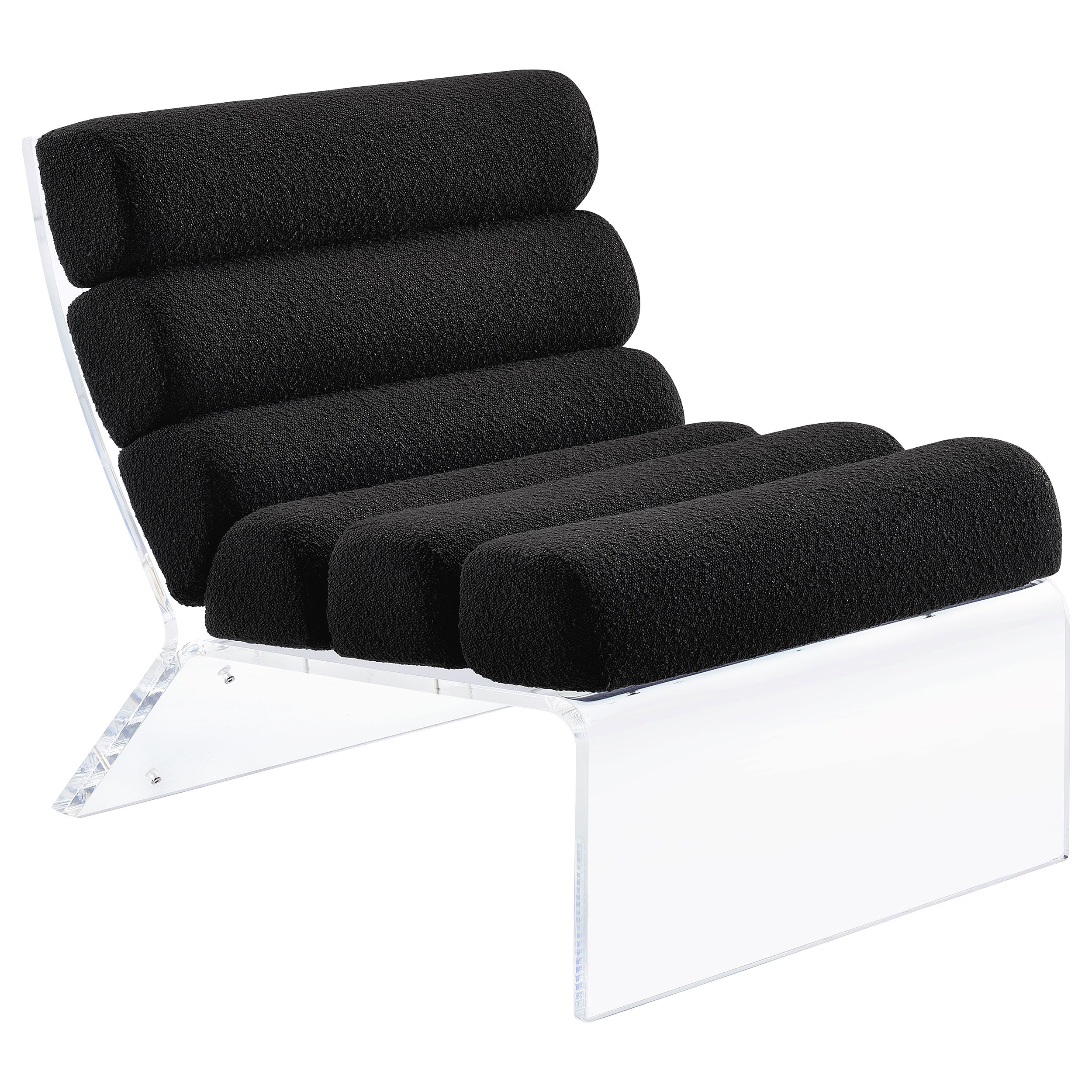 Serreta Boucle Upholstered Armless Acrylic Chair Ivory