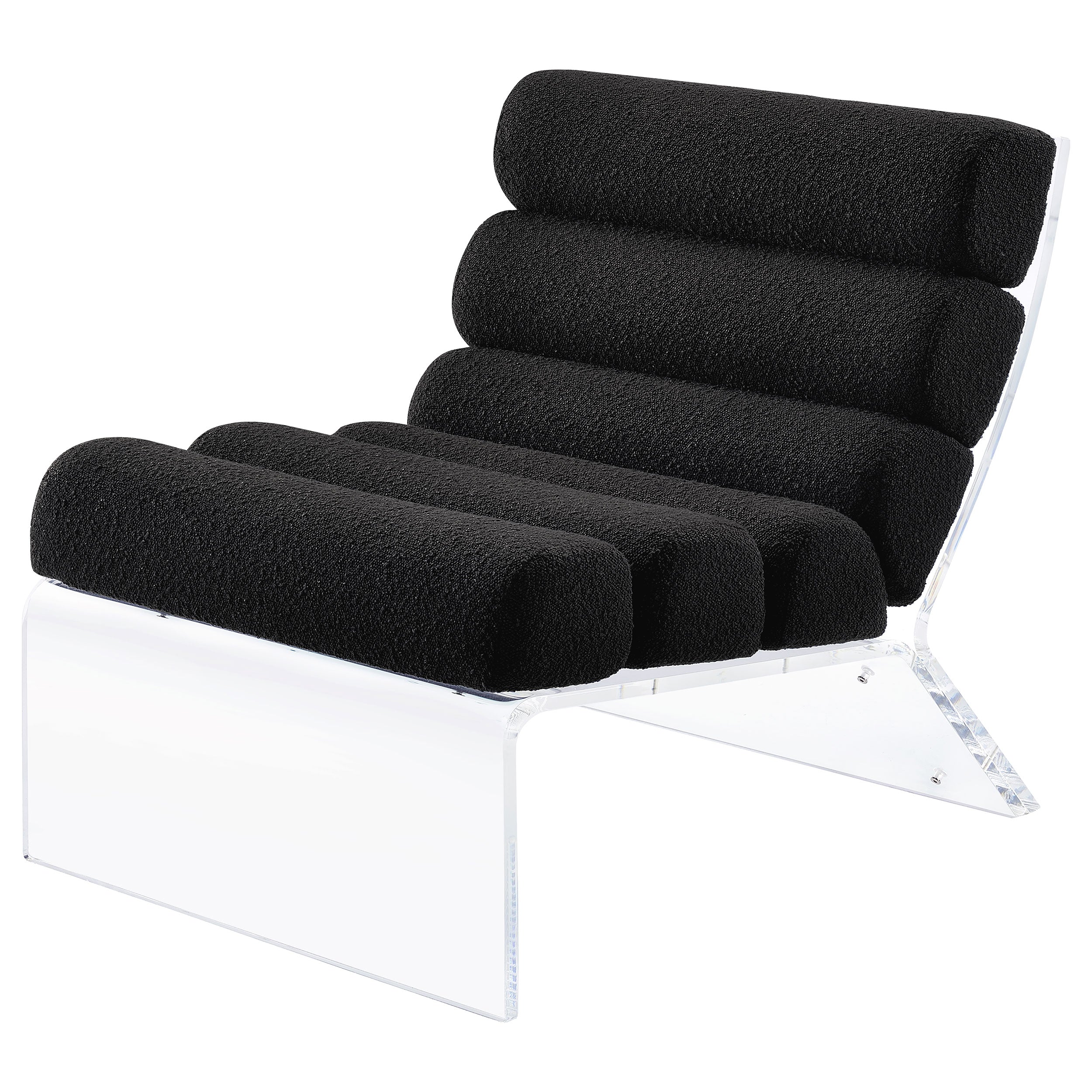 Serreta Boucle Upholstered Armless Acrylic Chair Ivory