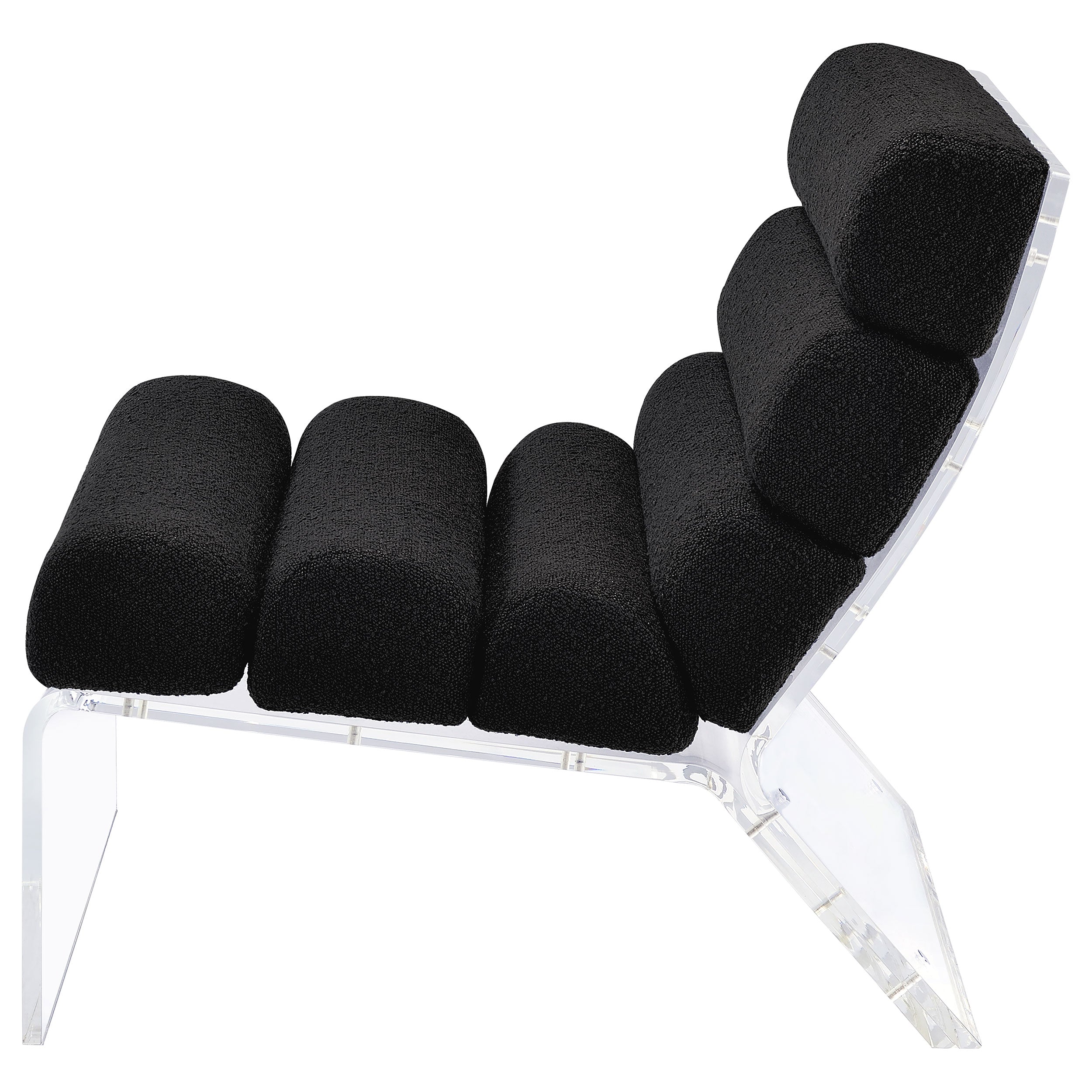 Serreta Boucle Upholstered Armless Acrylic Chair Ivory