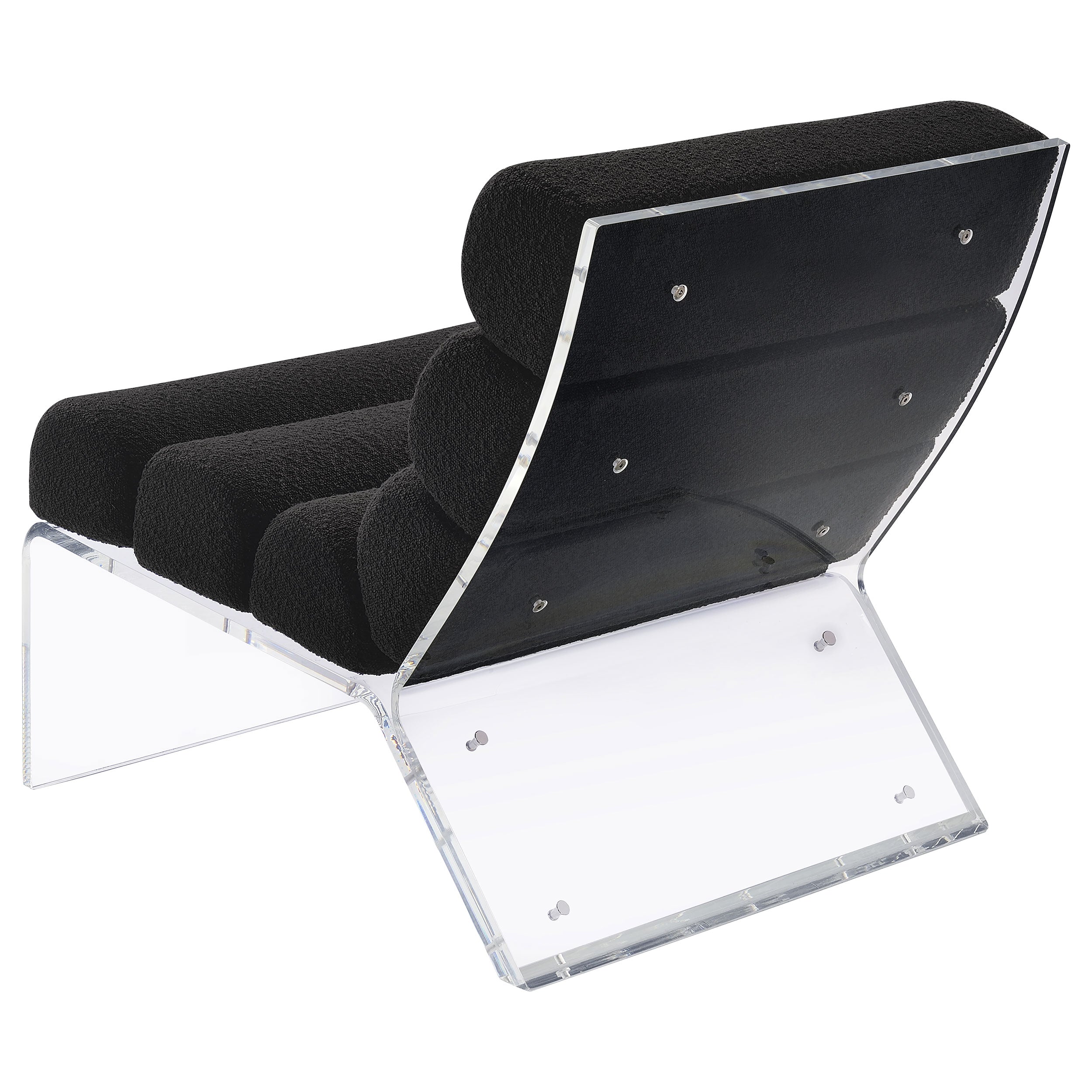 Serreta Boucle Upholstered Armless Acrylic Chair Ivory