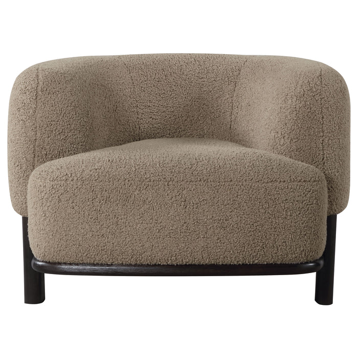 Lawler Upholstered Barrel Back Accent Chair Ivory