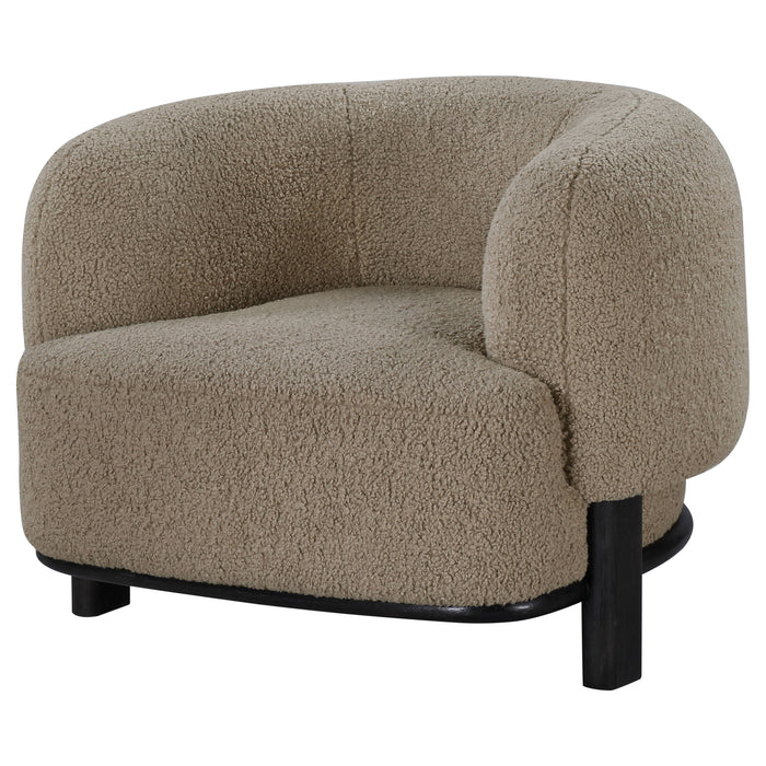 Lawler Upholstered Barrel Back Accent Chair Ivory