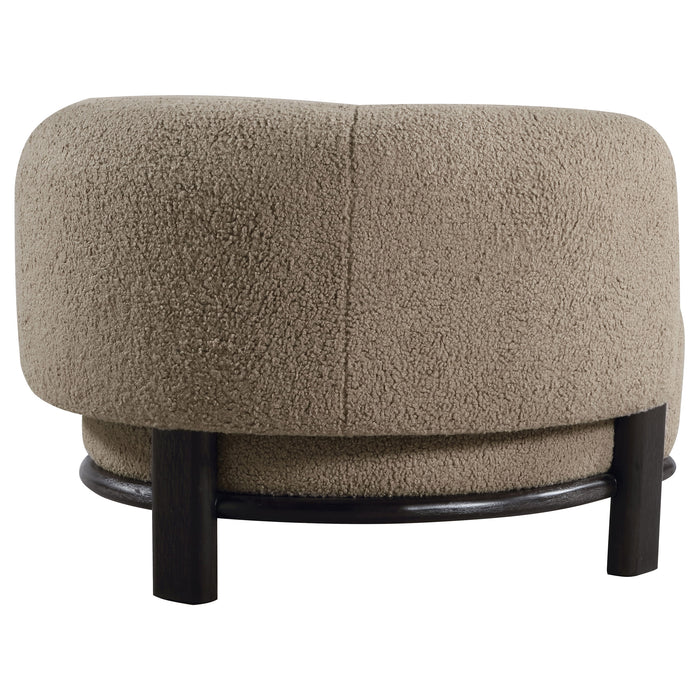 Lawler Upholstered Barrel Back Accent Chair Ivory
