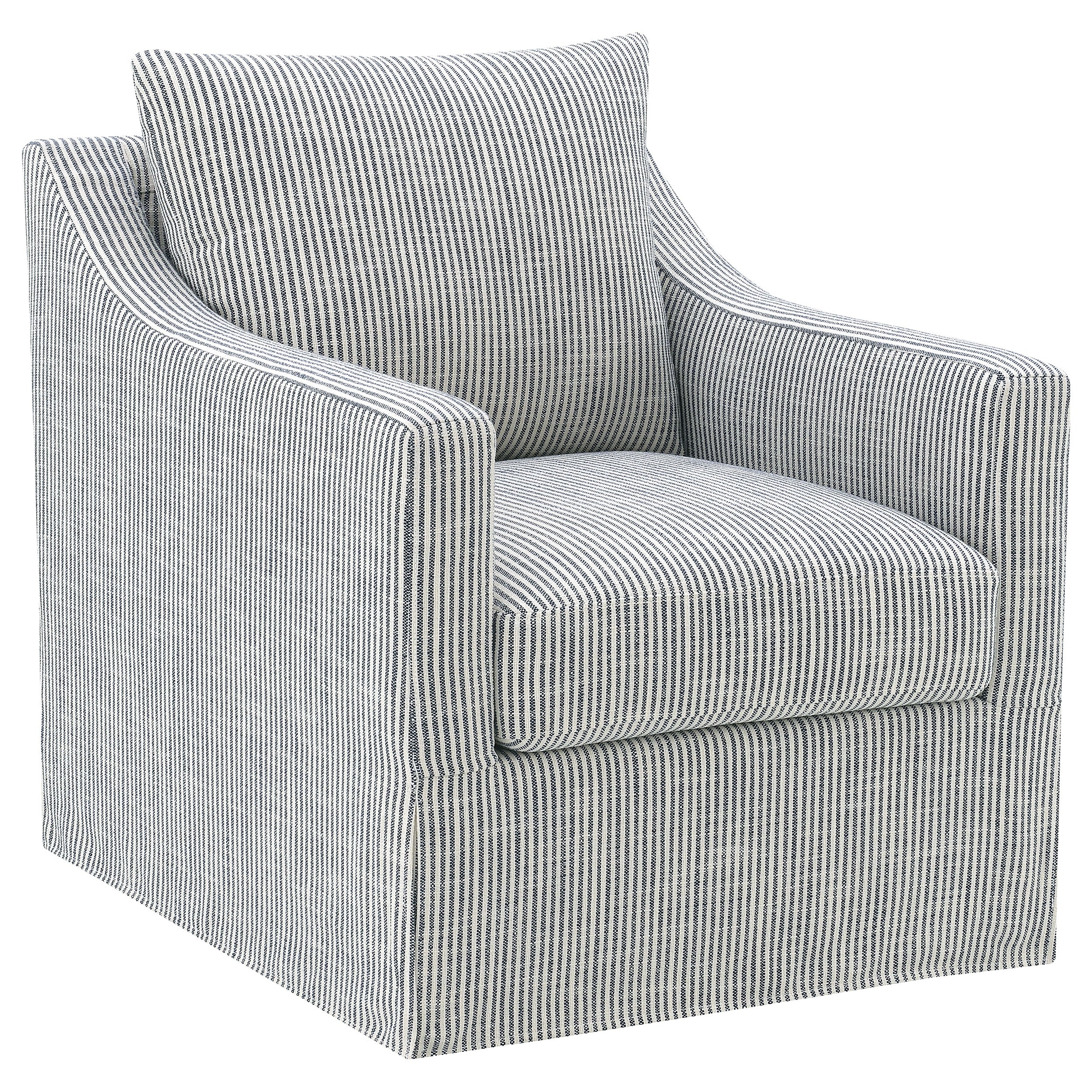 Winter Upholstered Sloped Arm Accent Swivel Chair Beige