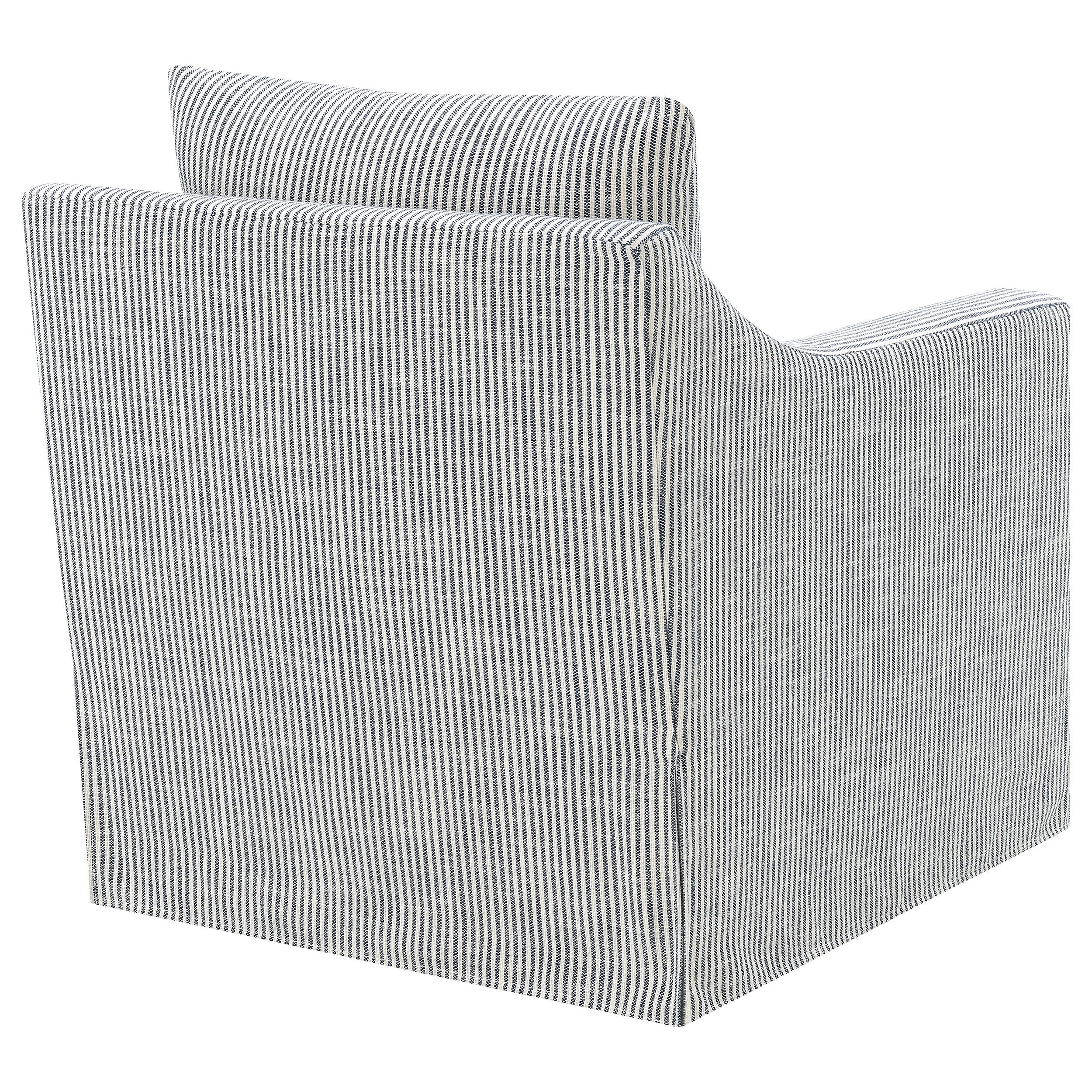 Winter Upholstered Sloped Arm Accent Swivel Chair Beige