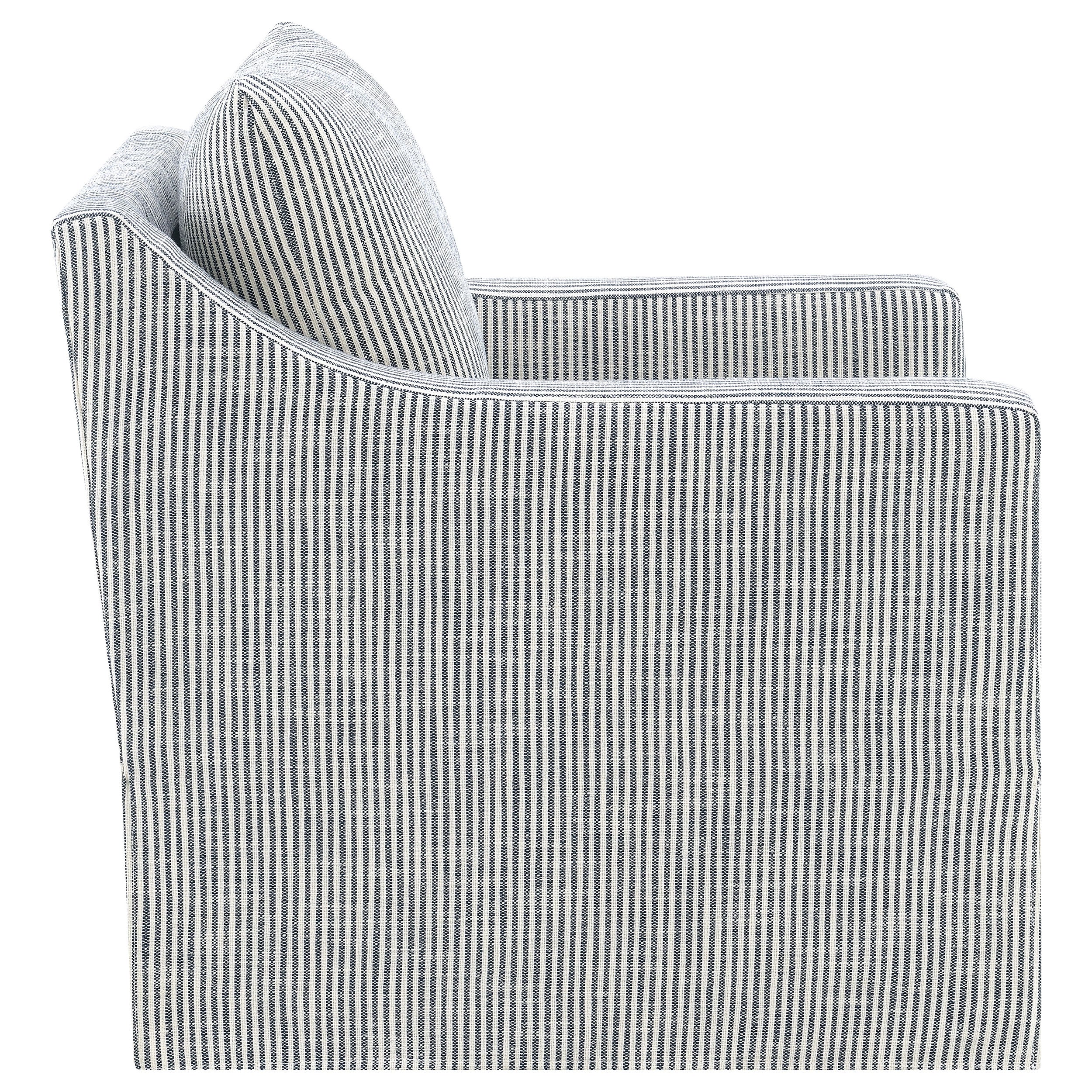 Winter Upholstered Sloped Arm Accent Swivel Chair Beige