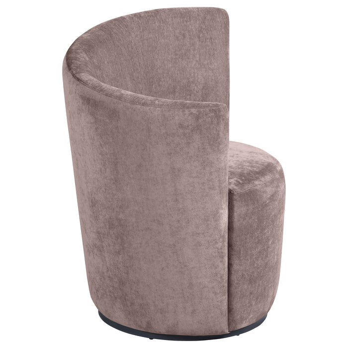 Nueva Upholstered Swivel Chair Curved Backrest Dove Grey