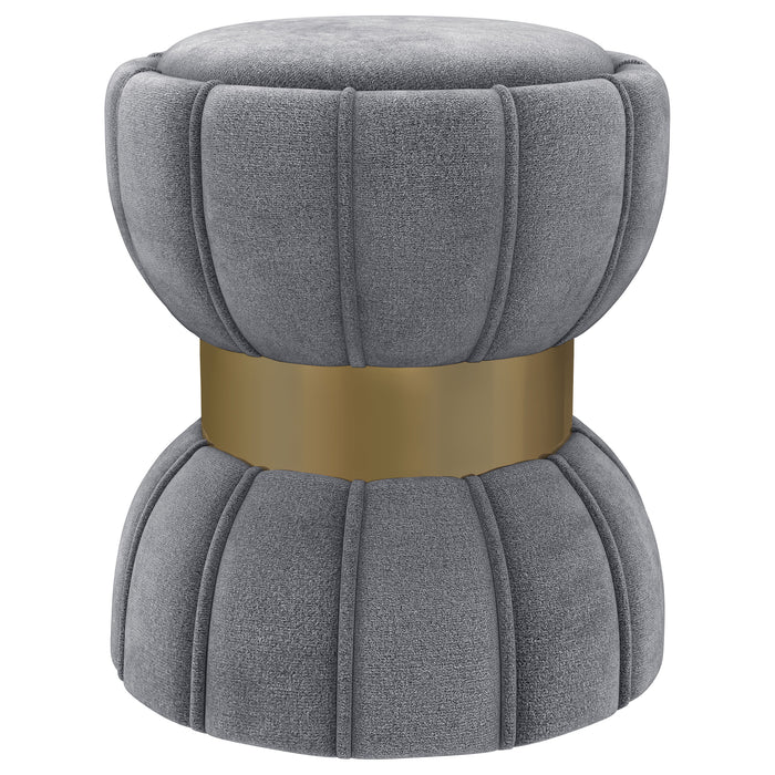 Sora Round Upholstered Ottoman Berry