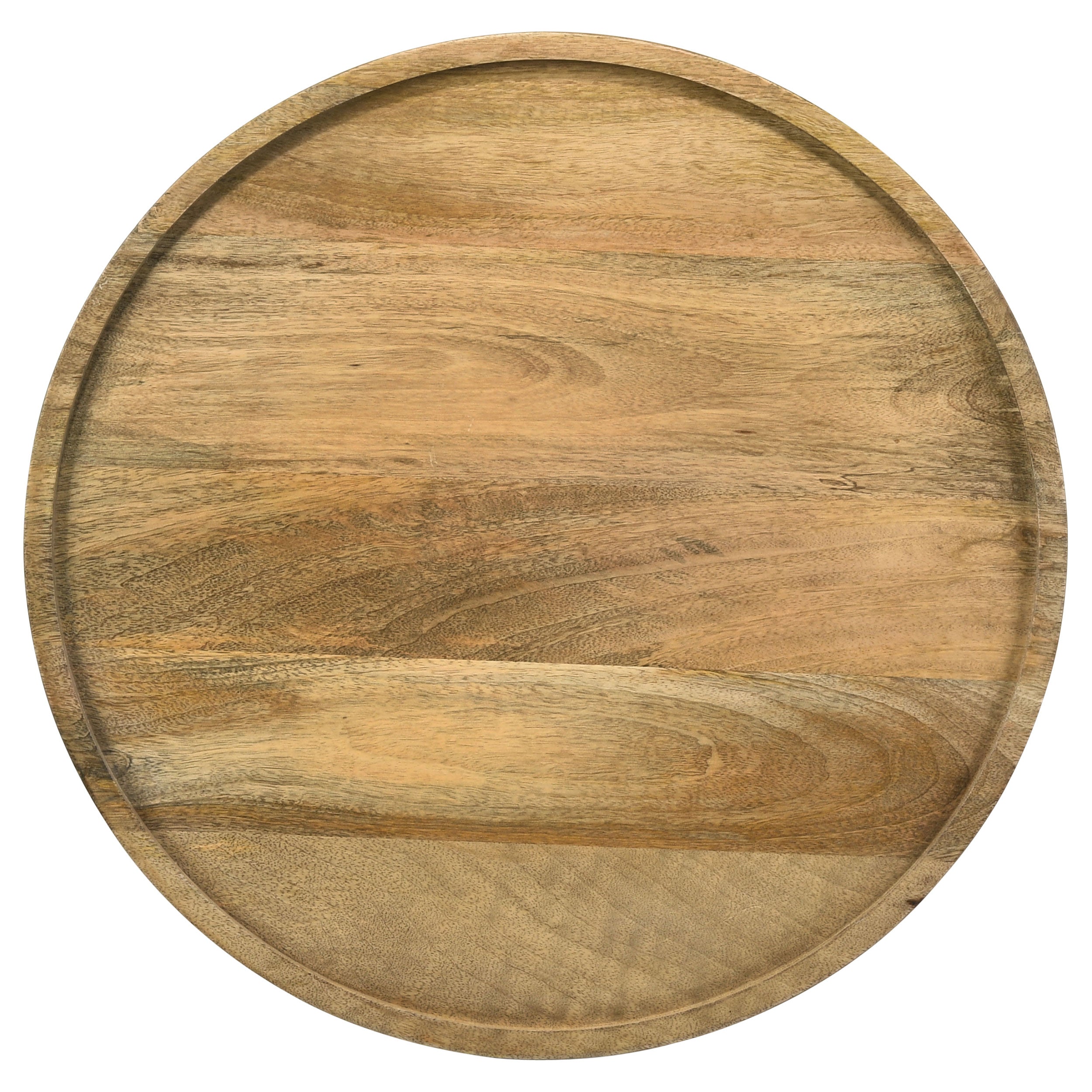 Ixia Round Solid Mango Wood Accent Side Table Black Stain