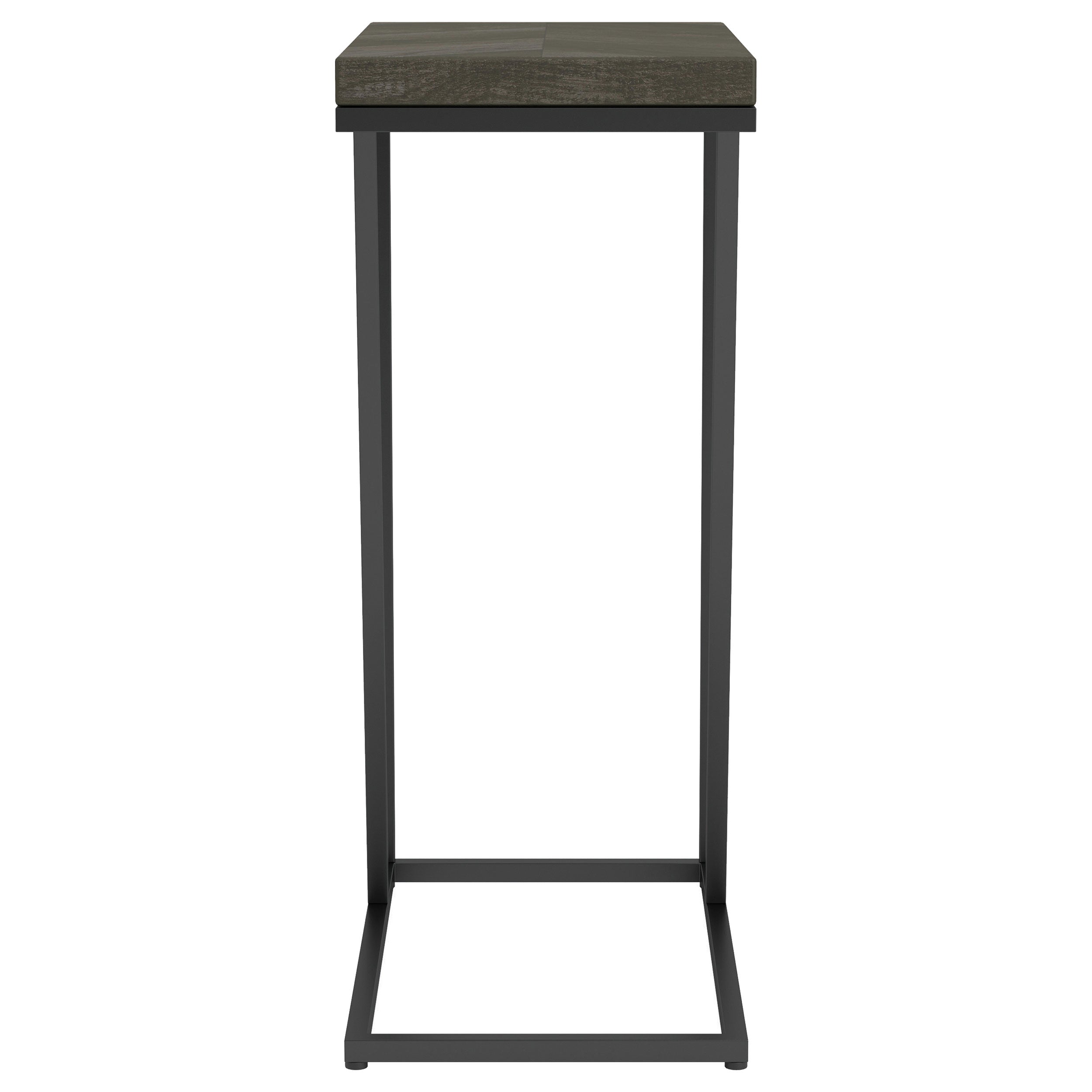 Sergio Engineered Wood C-Shaped Side Table Rustic Tobacco