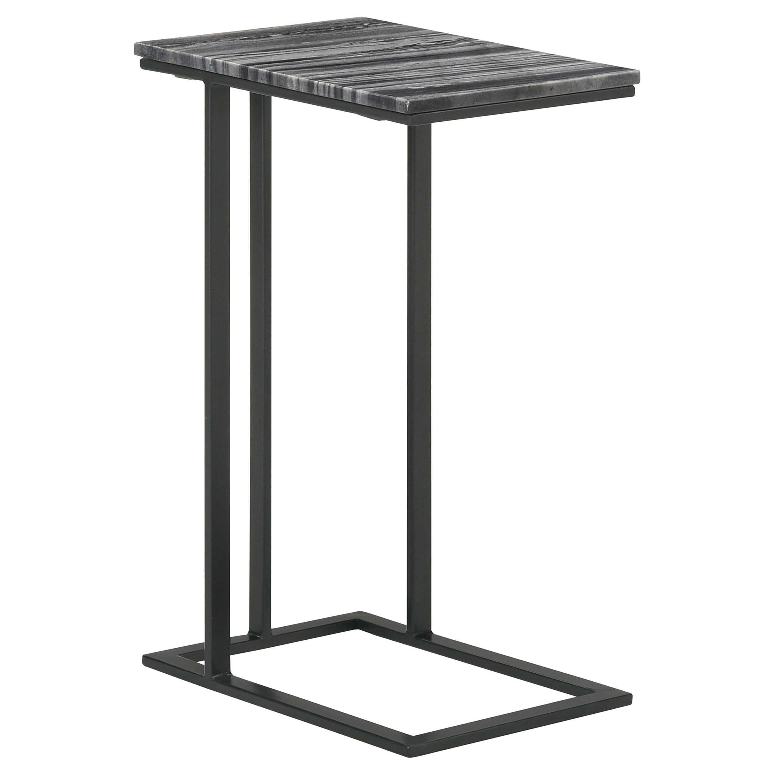 Vicente Marble Top C-Shaped Sofa Side Table Green