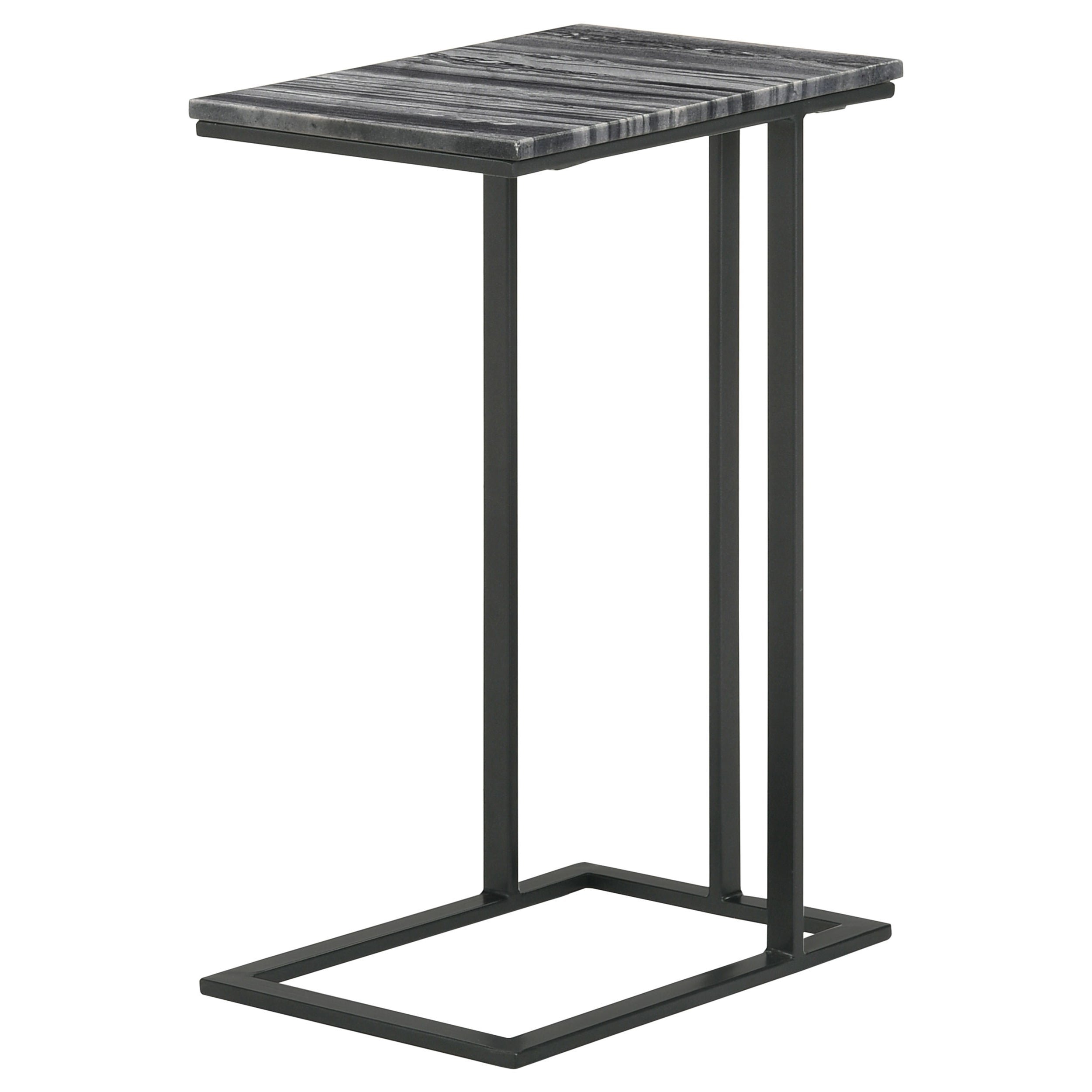 Vicente Marble Top C-Shaped Sofa Side Table Green
