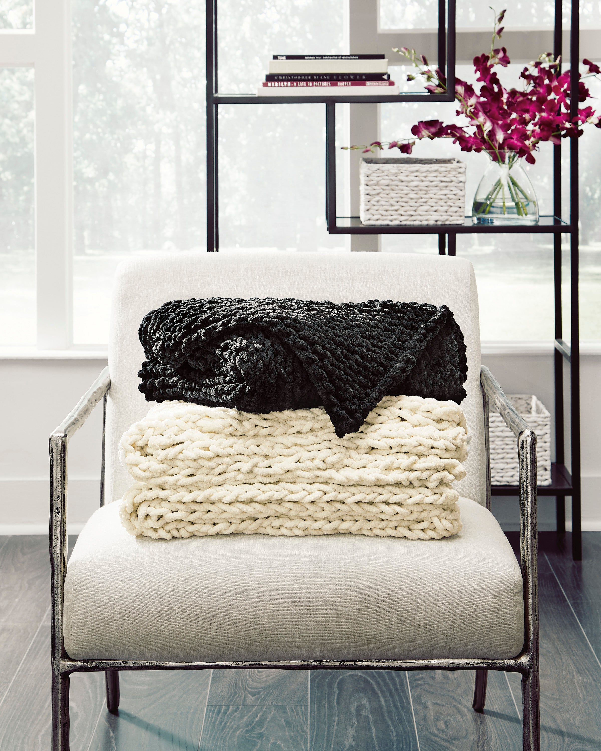 Hand-Knitted Throw Blanket