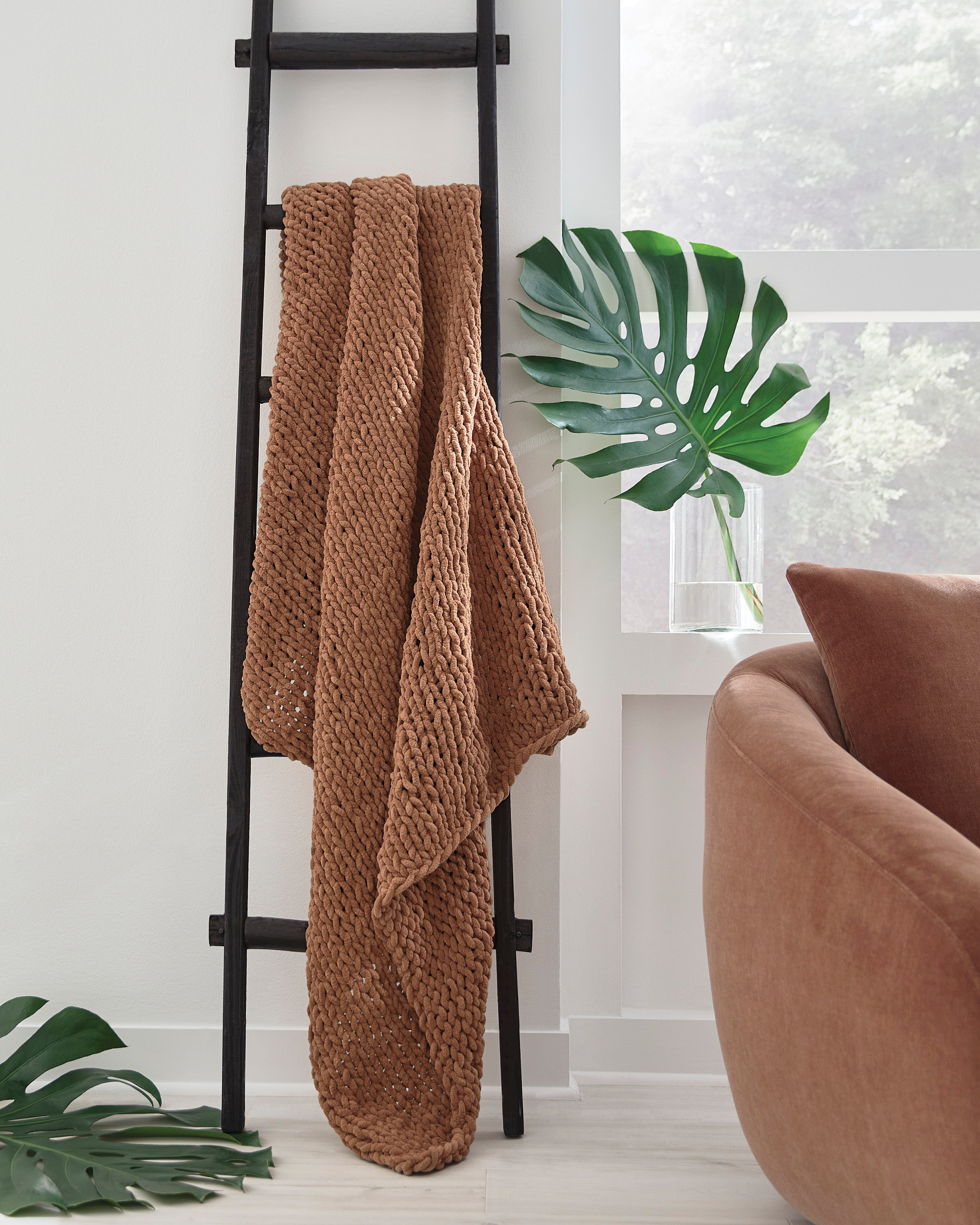 Hand-Knitted Throw Blanket