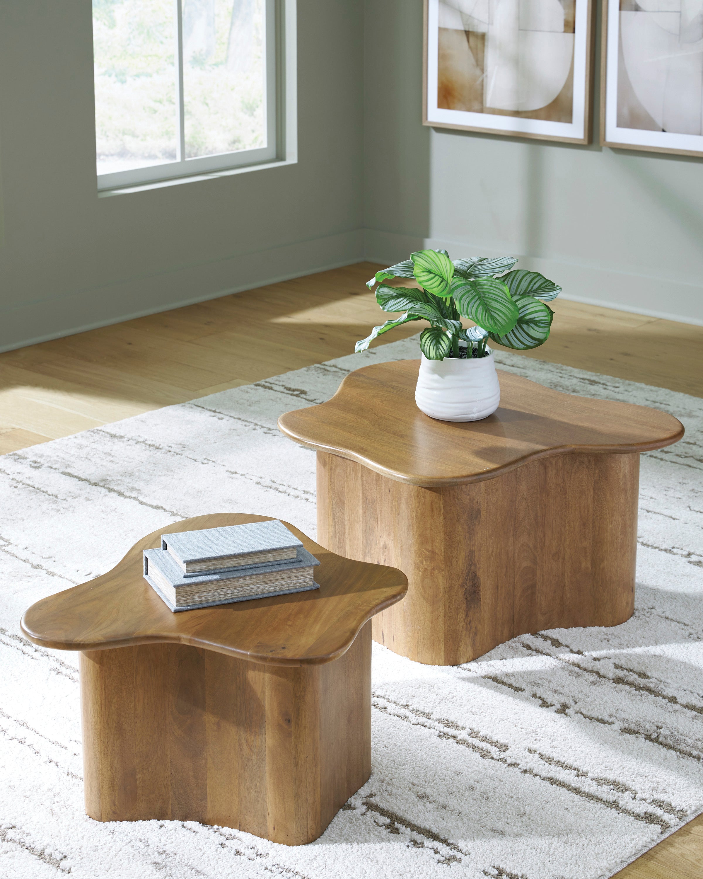 Abeford Solid Wood Coffee Table (2 Pieces)
