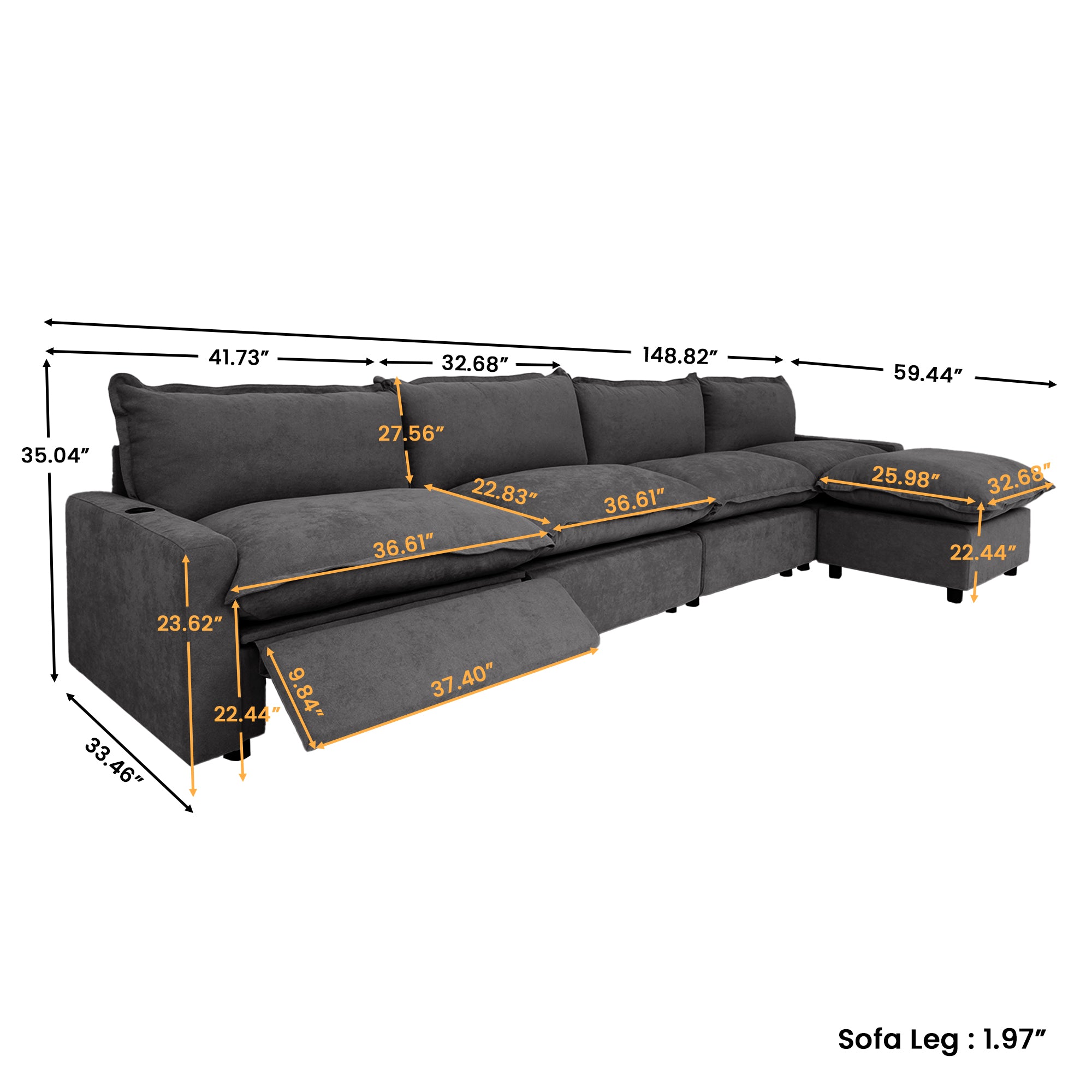 The LuxeMotion Cloud Collection - Deep Charcoal