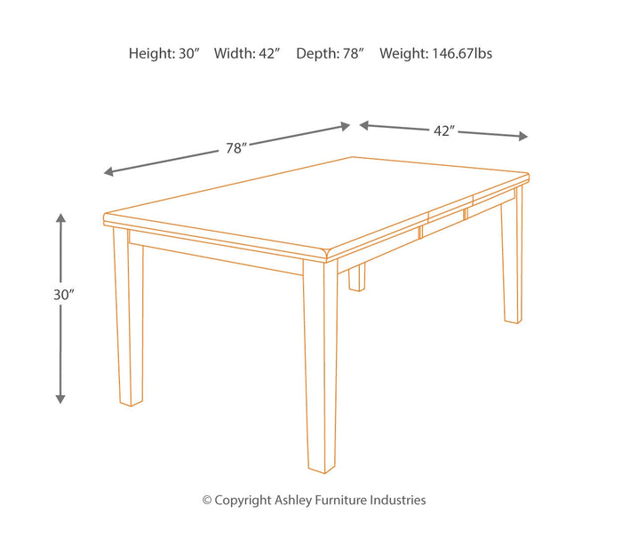 Ralene RECT DRM Butterfly EXT Table