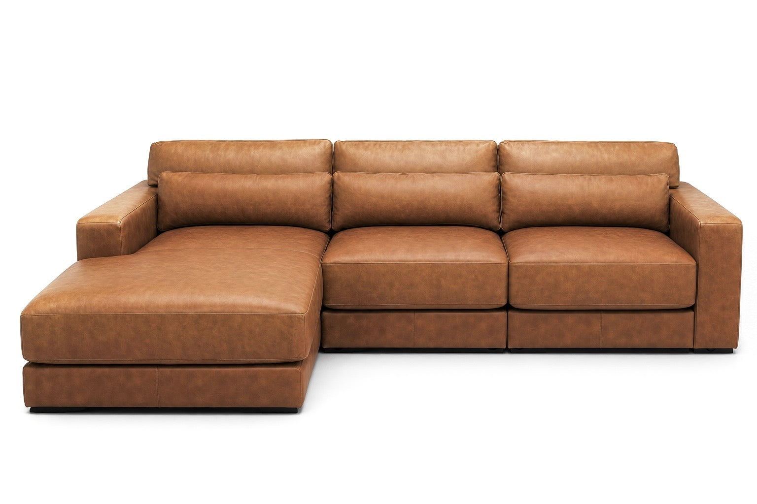 The Crawford 2-Piece Leather Chaise Sectional
