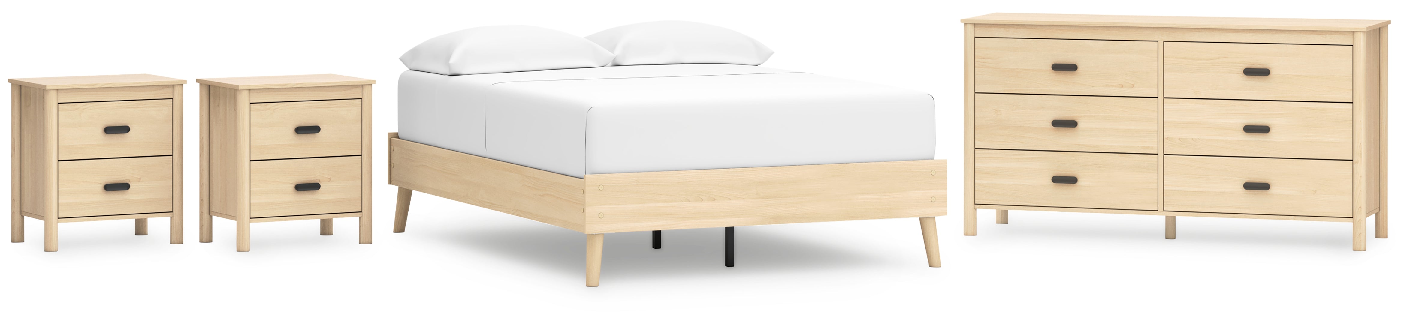 Cabinella Beige Panel Headboard Bedroom Set