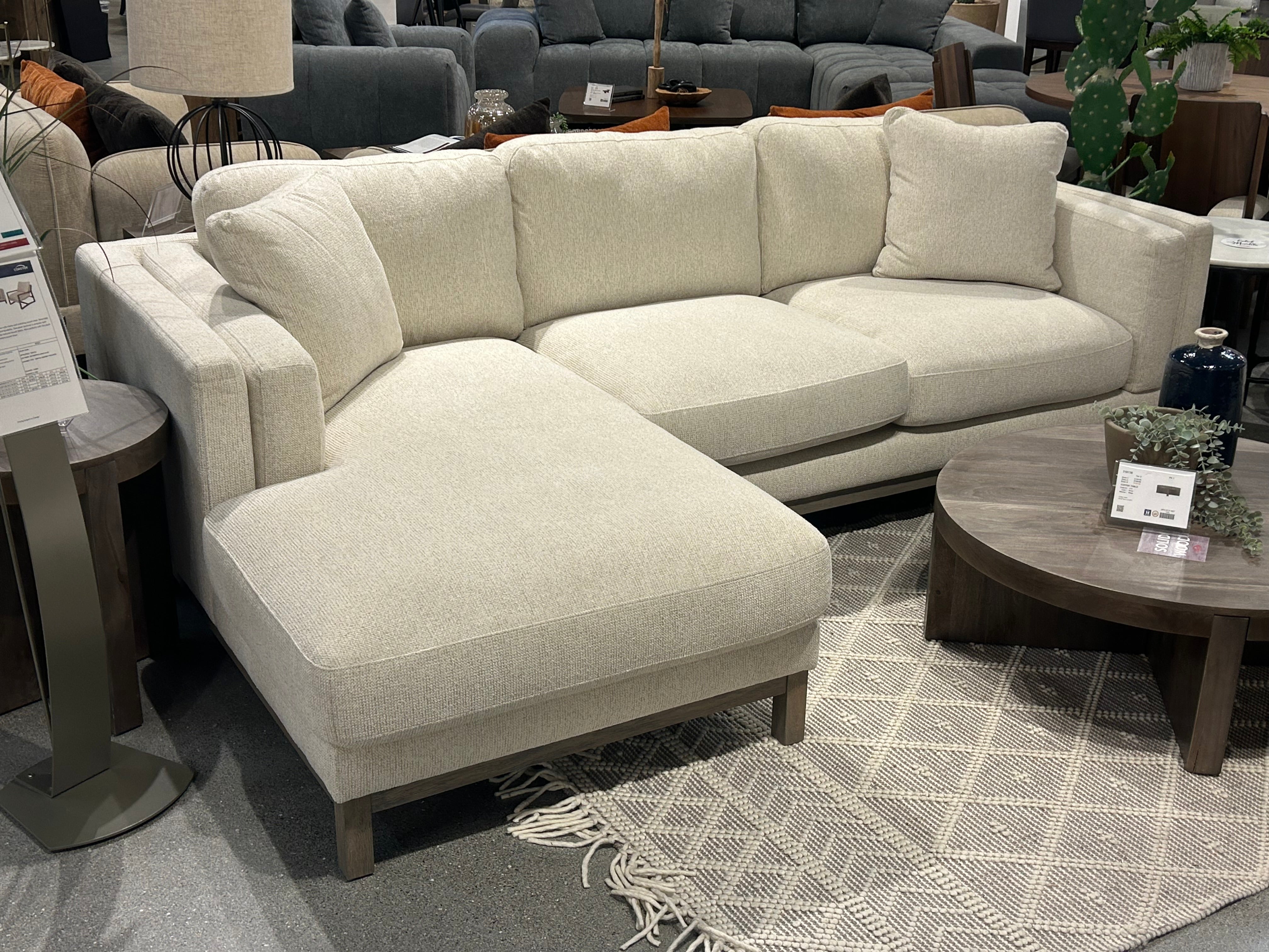 Remy Upholstered Sectional Chaise Sofa - Beige