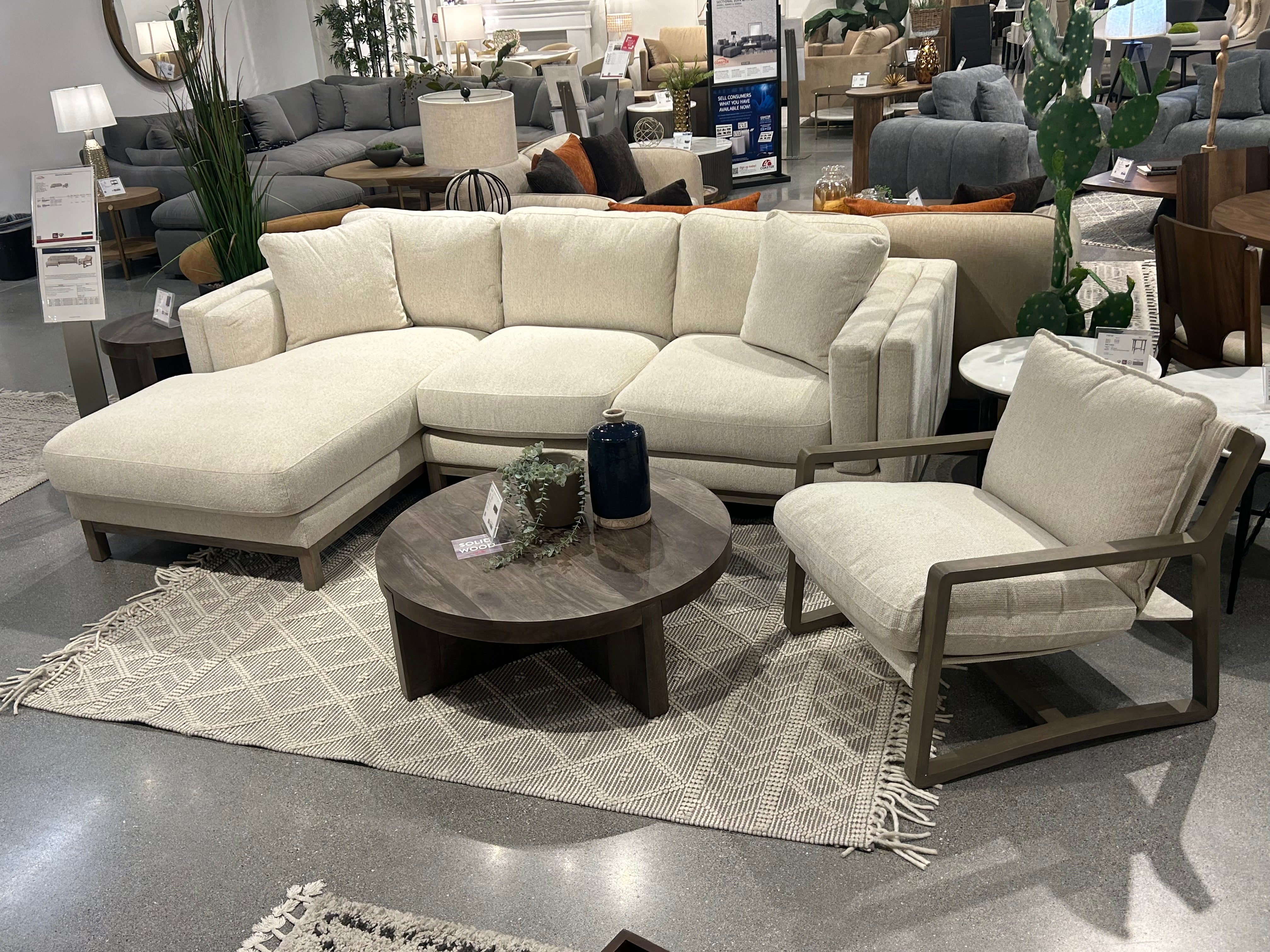 Remy Upholstered Sectional Chaise Sofa - Beige