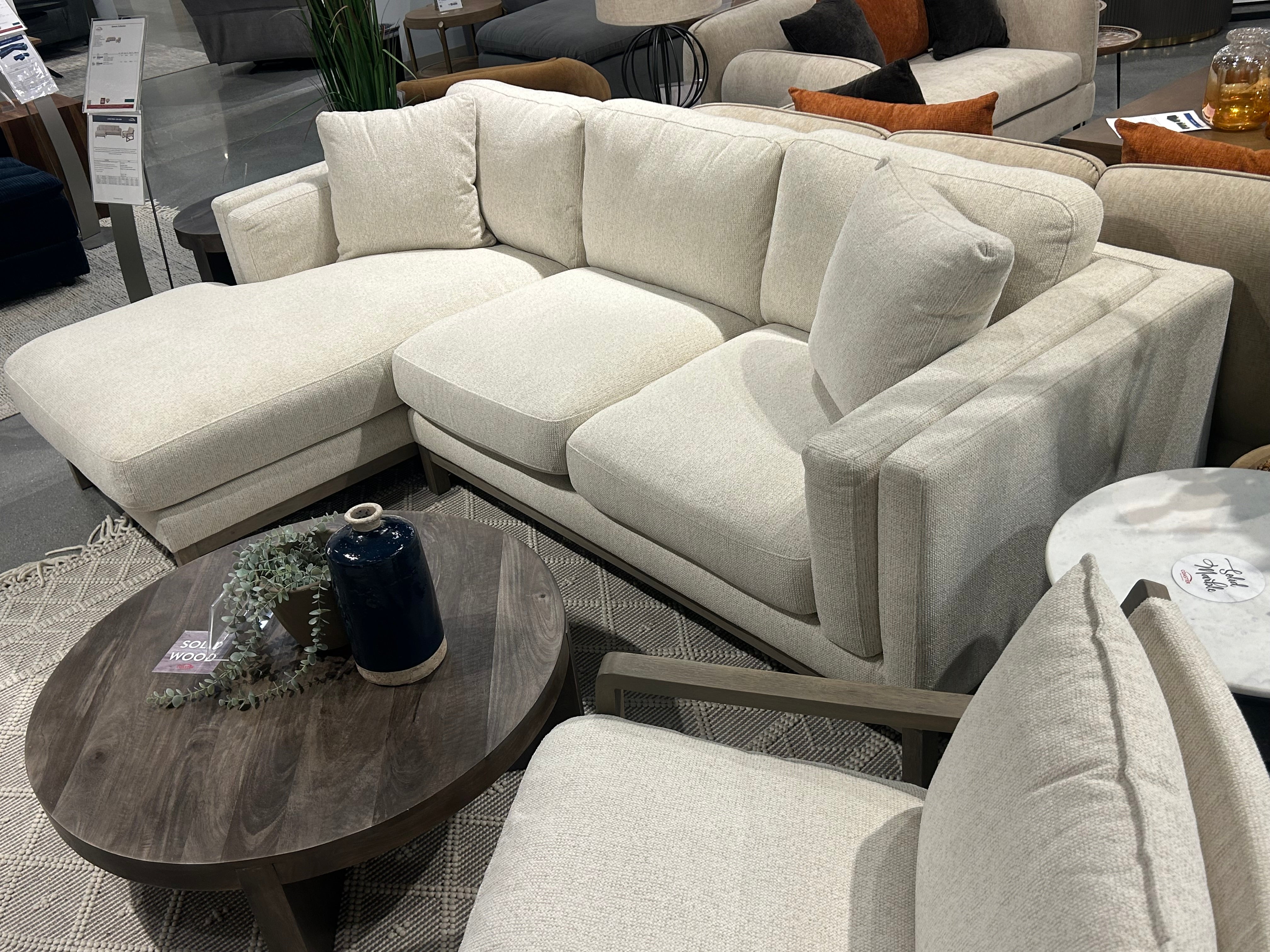 Remy Upholstered Sectional Chaise Sofa - Beige