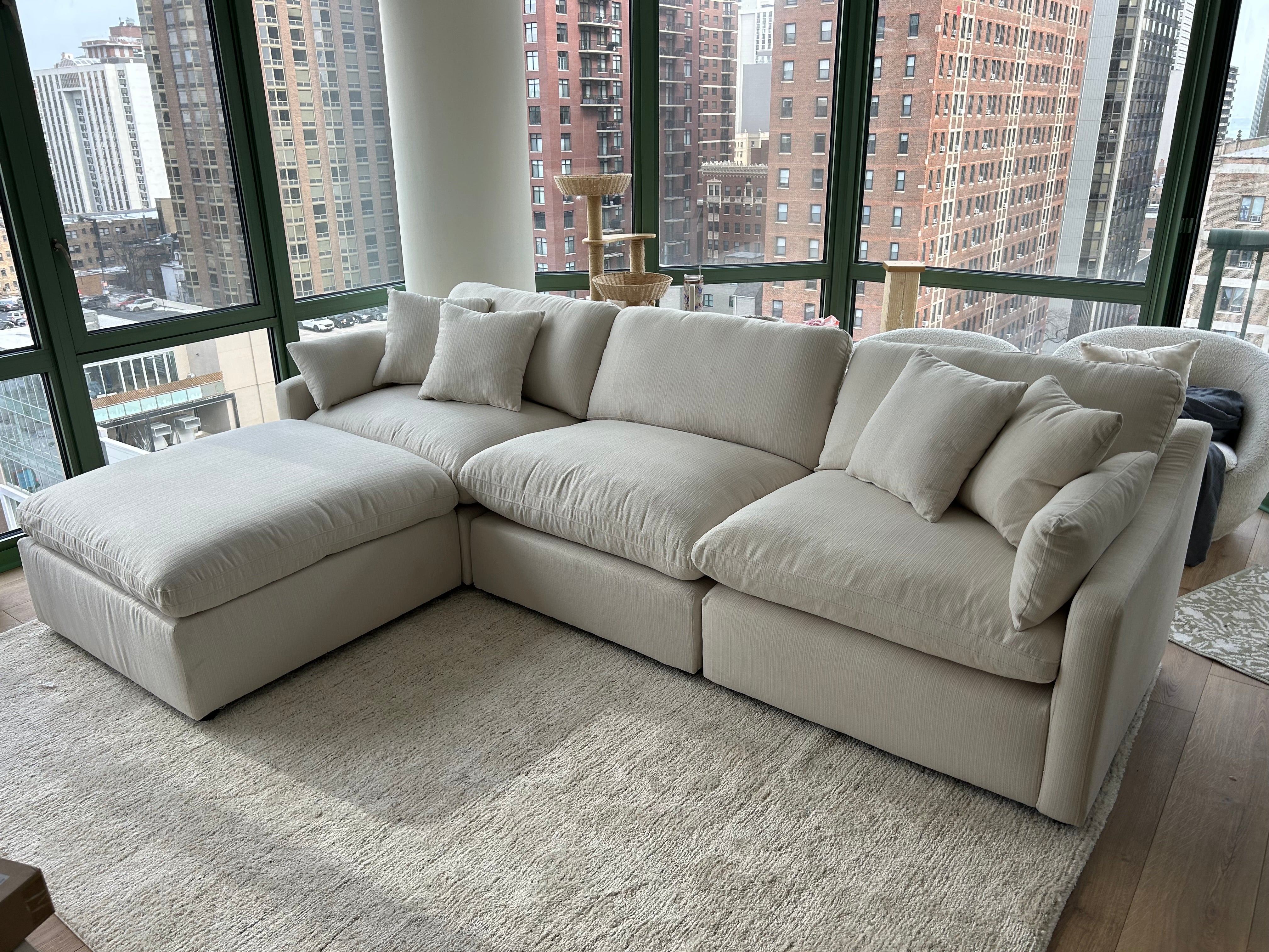 Velari Slope Arm Collection - Ivory/Charcoal