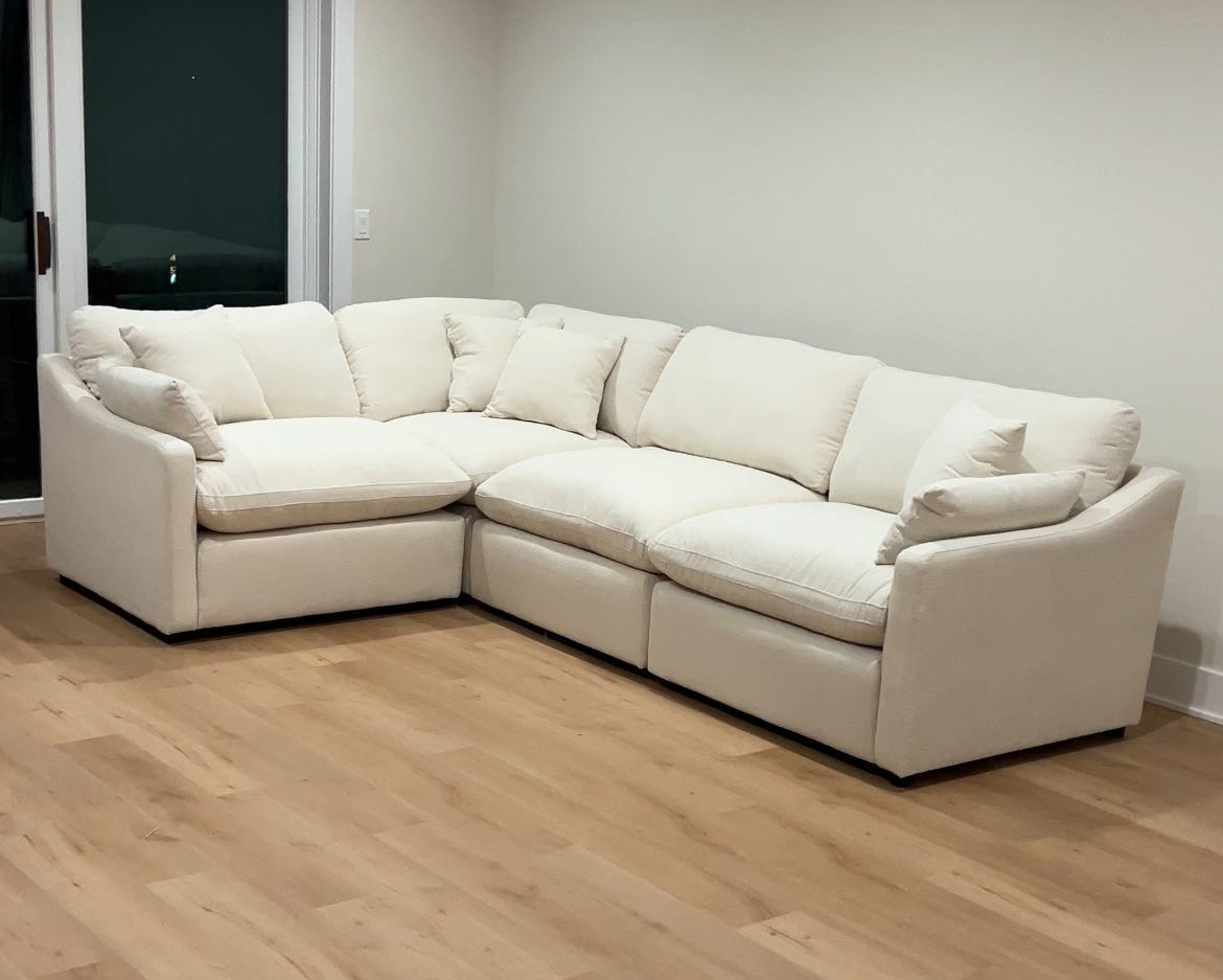 Velari Slope Arm Collection - Ivory/Charcoal