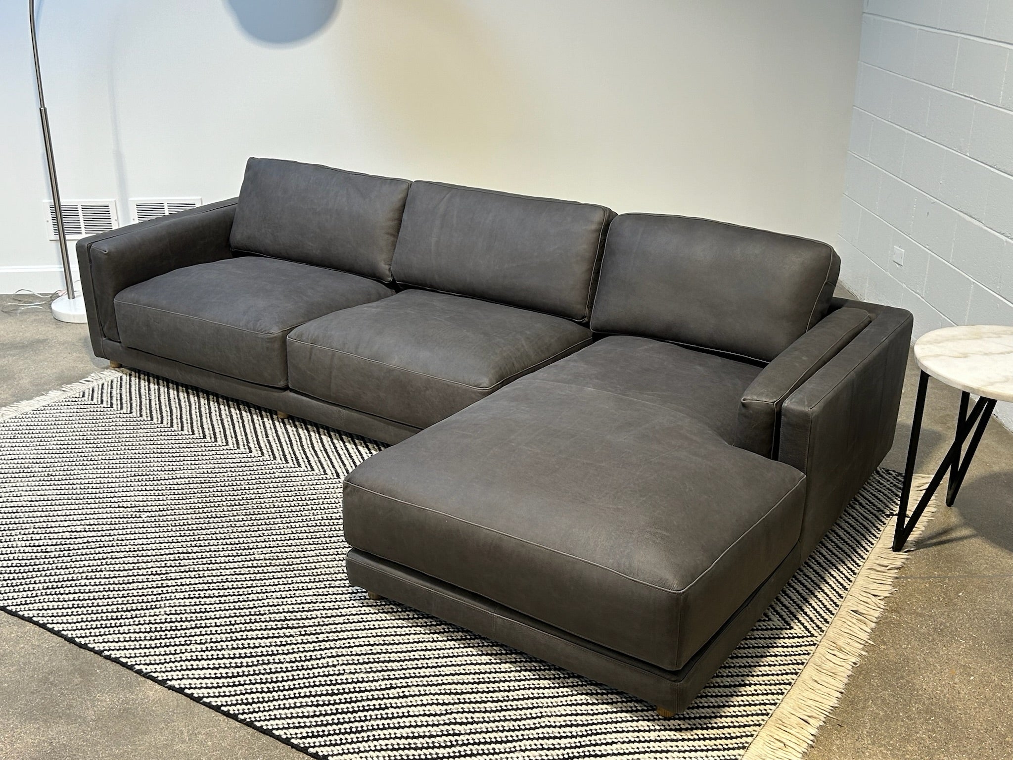 Top Grain Leather 2-Piece Sectional Couch (Only 4 Left!)