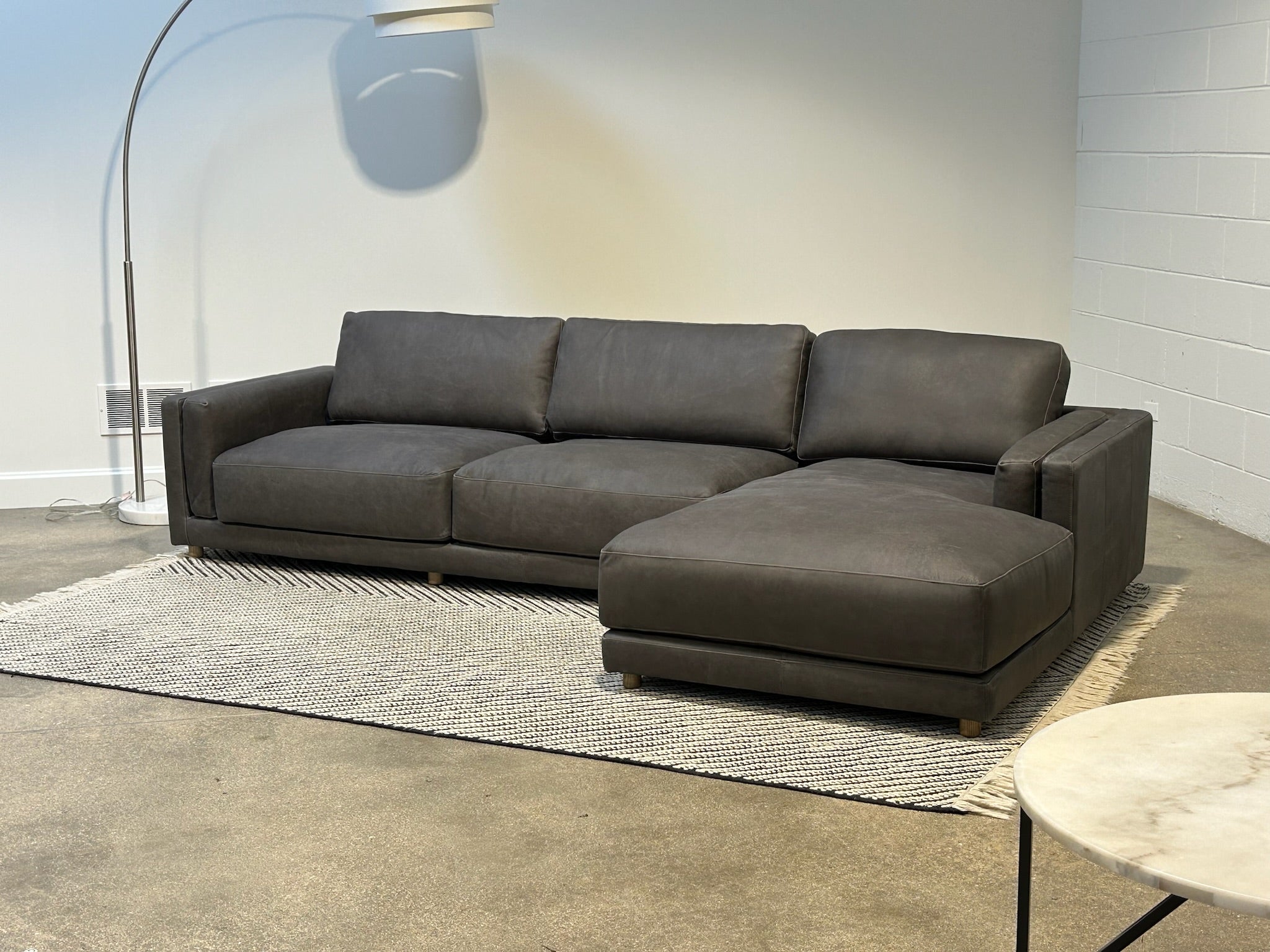 Top Grain Leather 2-Piece Sectional Couch (Only 4 Left!)