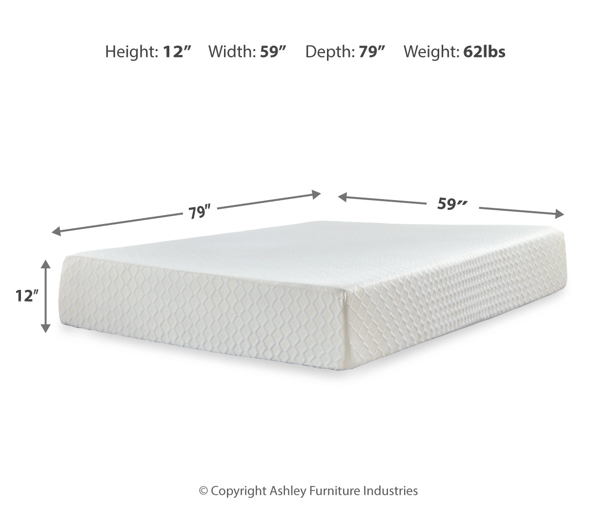 Chime 12 Inch Memory Foam Mattress - Ultra Plush